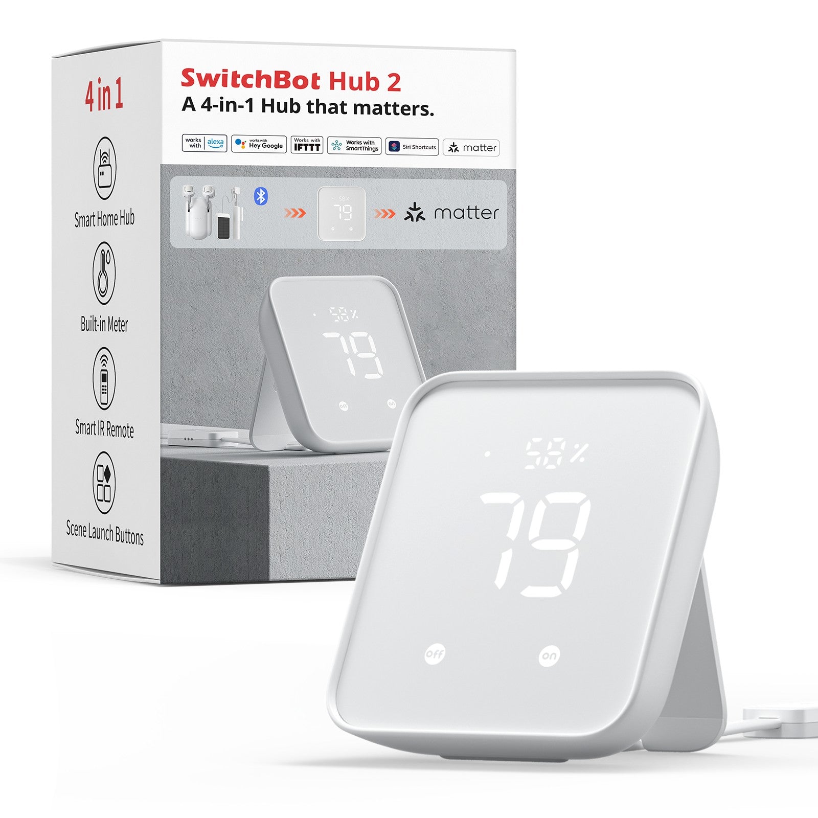 SwitchBot Hub 2 | Smart Wi-Fi Hygrometer & Infrared Remote Hub 